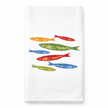 Load image into Gallery viewer, Portuguese Embroidered Cotton Tea Towels – Set of 2, 100% Cotton (28" x 20.5") - Sardines