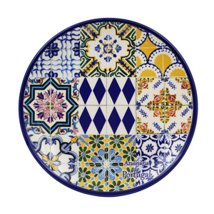 Traditional Tile Azulejo Multicolor Ceramic Dessert Plates Set of 4, Saudade