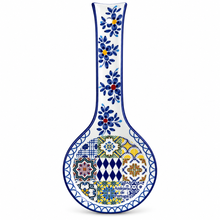 Load image into Gallery viewer, Hand-Painted Portuguese Ceramic Azulejo Spoon Rest – Saudade Design, 10"