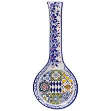 Load image into Gallery viewer, Traditional Tile Azulejo Multicolor Ceramic Spoon Rest Utensil Holder, Saudade

