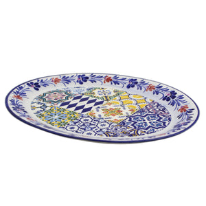 Traditional Tile Azulejo Multicolor Ceramic Serving Tray, Saudade