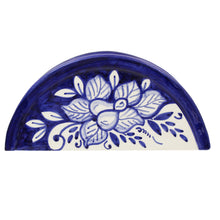 Load image into Gallery viewer, Hand-Painted Portuguese Pottery Clay Terracotta Blue Napkin Holder

