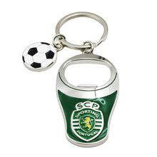 Load image into Gallery viewer, Sporting CP Bottle Opener Soccer Ball Metal Keychain
