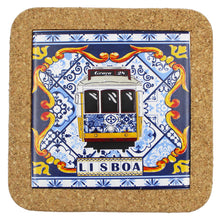 Load image into Gallery viewer, Traditional Lisbon Yellow Tram Tile Cork Trivet