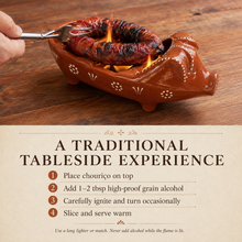 Load image into Gallery viewer, Socerâmica Hand-Painted Terracotta Happy Pig Sausage Roaster