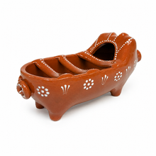 Load image into Gallery viewer, Socerâmica Hand-Painted Terracotta Happy Pig Sausage Roaster