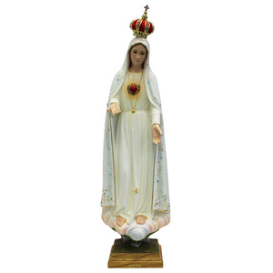 32" Hand-Painted Immaculate Sacred Heart of Mary Religious Statue with Crown