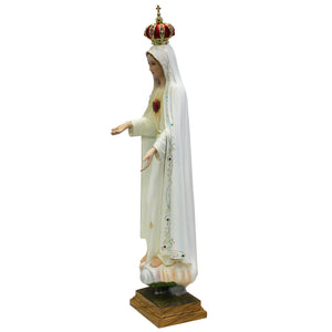 32" Hand-Painted Immaculate Sacred Heart of Mary Religious Statue with Crown