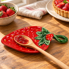 Load image into Gallery viewer, Portuguese Ceramic Strawberry Spoon Rest