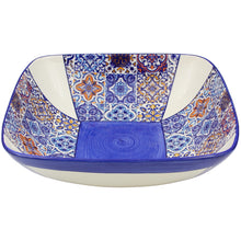Load image into Gallery viewer, Portuguese Azulejo Ceramic Serving Bowl - Multicolor Tile Pattern