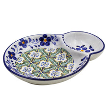 Load image into Gallery viewer, Traditional Tile Azulejo Yellow &amp; Green Ceramic Olive Dish with Pit Holder, Tavira
