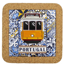 Load image into Gallery viewer, Traditional Portugal Yellow Tram Tile Cork Trivet