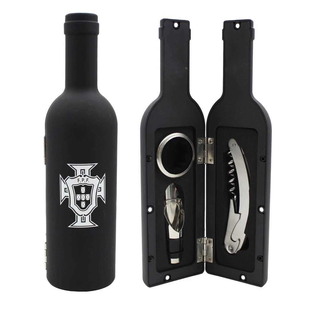 Black FPF Wine Tools Set, Drip Ring, Wine Pourer and Aerator, Bottle Opener