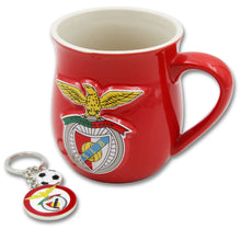 Load image into Gallery viewer, Officially Licensed Benfica Mug and Keychain Set in Gift Box - Red Mug & Keychain with Benfica Logo
