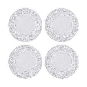 Bordallo Pinheiro Rua Nova Antique White Dinner Plate, Set of 4
