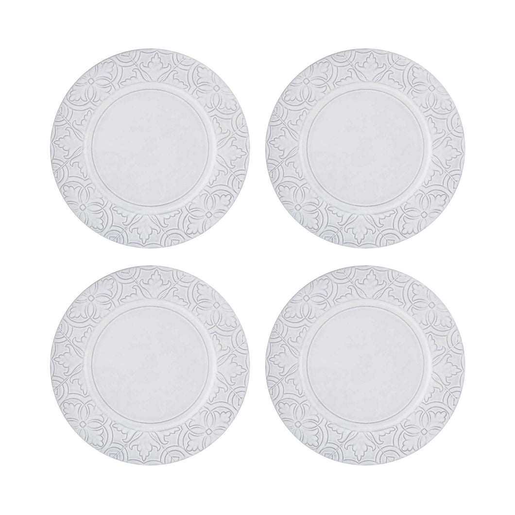 Bordallo Pinheiro Rua Nova Antique White Dinner Plate, Set of 4