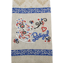 Load image into Gallery viewer, Traditional Portuguese Viana Heart Blue & Beige Cotton Kitchen Dish Towel, Set of 2