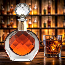 Load image into Gallery viewer, Vista Alegre Crstal Dux Whiskey Decanter with Gold