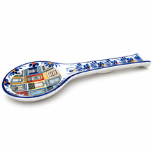 Load image into Gallery viewer, Hand-Painted Portuguese Ceramic Spoon Rest – Windows of Portugal Design, 10"