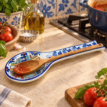 Load image into Gallery viewer, Hand-Painted Portuguese Ceramic Spoon Rest – Windows of Portugal Design, 10"