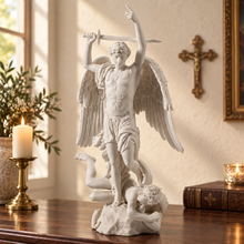 Load image into Gallery viewer, St. Michael the Archangel Statue, Catholic Figurine with Sword, 15"