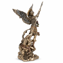 Load image into Gallery viewer, St. Michael the Archangel Statue, Cold Cast Bronze Catholic Figurine, 13.2"