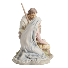 Load image into Gallery viewer, Holy Family Nativity Figurine – Mary, Joseph, Baby Jesus & Lamb