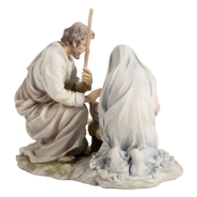 Load image into Gallery viewer, Holy Family Nativity Figurine – Mary, Joseph, Baby Jesus & Lamb