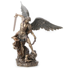 Load image into Gallery viewer, Saint Michael the Archangel Statue – Large 28" Cold Cast Bronze Guardian Figure