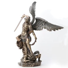 Load image into Gallery viewer, Saint Michael the Archangel Statue – Large 28" Cold Cast Bronze Guardian Figure
