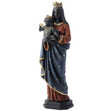 Load image into Gallery viewer, Black Madonna and Infant Jesus Statue – Catholic Marian Figurine with Crown, 10.5”