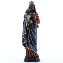 Load image into Gallery viewer, Black Madonna and Infant Jesus Statue – Catholic Marian Figurine with Crown, 10.5”
