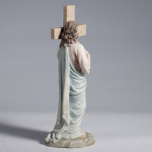 Load image into Gallery viewer, Sacred Heart of Jesus Leaning On Dove Cross Statue, 11.2"