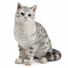 Load image into Gallery viewer, American Shorthair Gray Spotted Tabby Cat Figurine, 4.4"