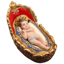 Load image into Gallery viewer, Infant Jesus with Golden Halo And The Holy Manger Figurine