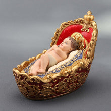 Load image into Gallery viewer, Infant Jesus with Golden Halo And The Holy Manger Figurine