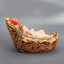 Load image into Gallery viewer, Infant Jesus with Golden Halo And The Holy Manger Figurine