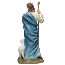 Load image into Gallery viewer, Jesus the Good Shepherd Statue – Holding Lamb with Shepherd’s Staff