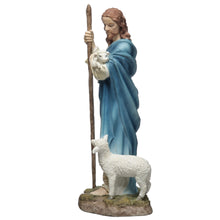 Load image into Gallery viewer, Jesus the Good Shepherd Statue – Holding Lamb with Shepherd’s Staff