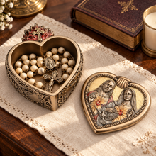 Load image into Gallery viewer, Devotion to the Two Hearts Heart-Shaped Trinket Box