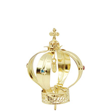 Load image into Gallery viewer, Our Lady of Fatima Gold Tone Metal Filigree Crown with Gem Accents for Religious Statues