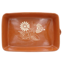 Load image into Gallery viewer, Traditional Portuguese Clay Terracotta Hand-Painted Roaster, Roasting Pan
