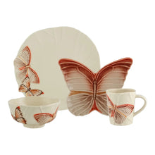 Load image into Gallery viewer, Bordallo Pinheiro Cloudy Butterflies 4 Piece Dinnerware Set