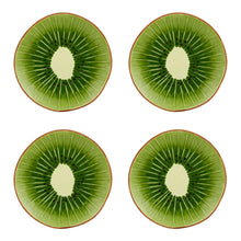 Load image into Gallery viewer, Bordallo Pinheiro Tropical Fruits Kiwi Dessert Plate, Set of 4