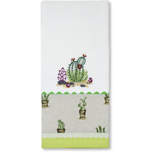 Load image into Gallery viewer, 100% Cotton Decorative Kitchen Dish Towel with Border - Made in Portugal - Cactus