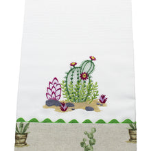 Load image into Gallery viewer, 100% Cotton Decorative Kitchen Dish Towel with Border - Made in Portugal - Cactus