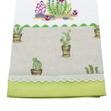 Load image into Gallery viewer, 100% Cotton Decorative Kitchen Dish Towel with Border - Made in Portugal - Cactus