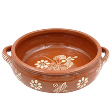 Load image into Gallery viewer, Traditional Portuguese Clay Terracotta Hand-Painted Cazuela Cooking Pot, Casserole Baking Dish