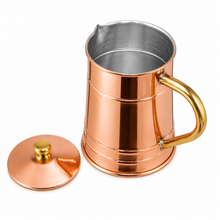 Load image into Gallery viewer, Handcrafted Portuguese Copper Coffee Pot with Tin-Lined Interior & Brass Handle