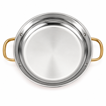 Load image into Gallery viewer, Handcrafted Portuguese Copper Pan with Stainless Steel Interior & Brass Handles
